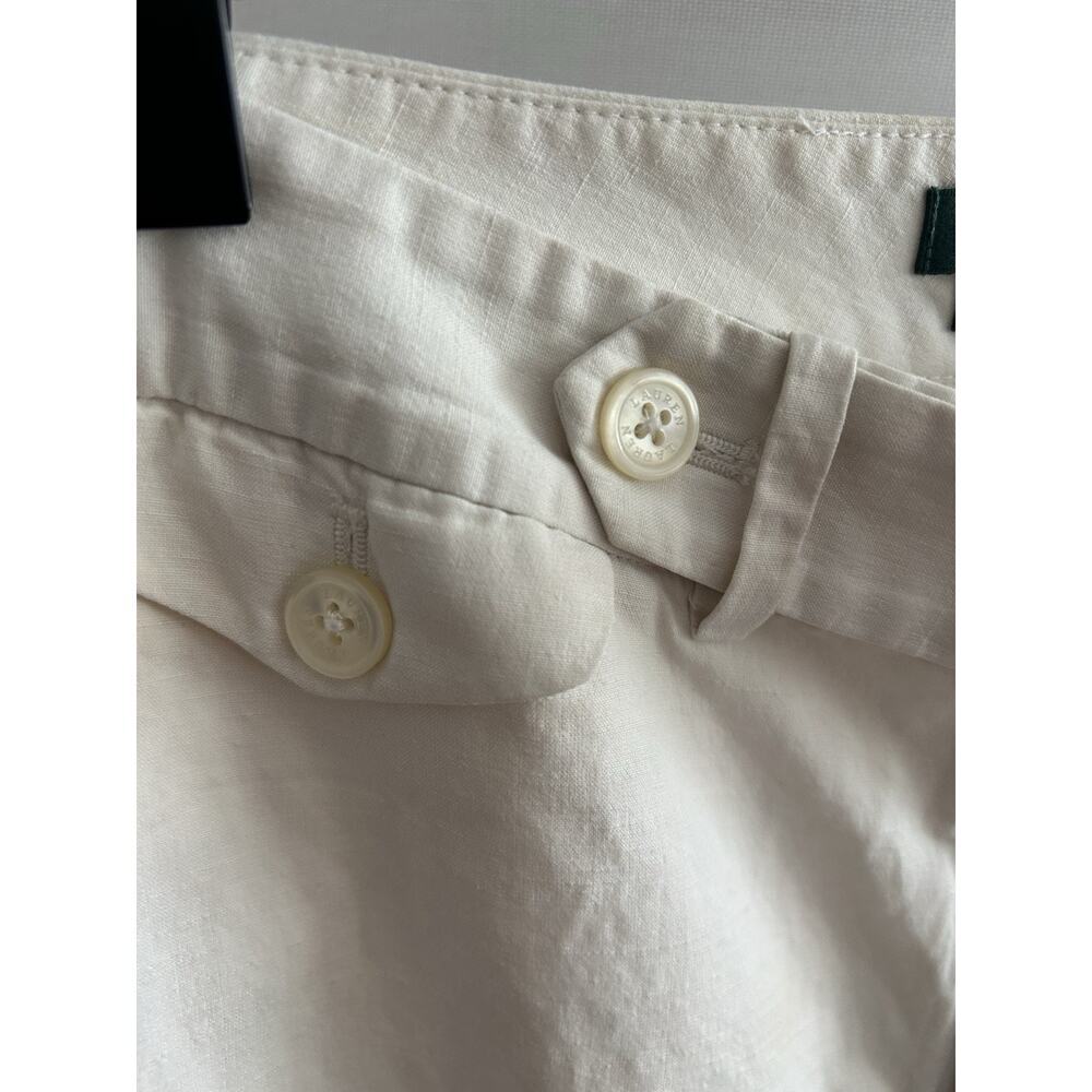 Lauren Ralph Lauren Cream Silk Linen Dress Pants Preppy Old Money Minimalist 12 - Picture 5 of 10